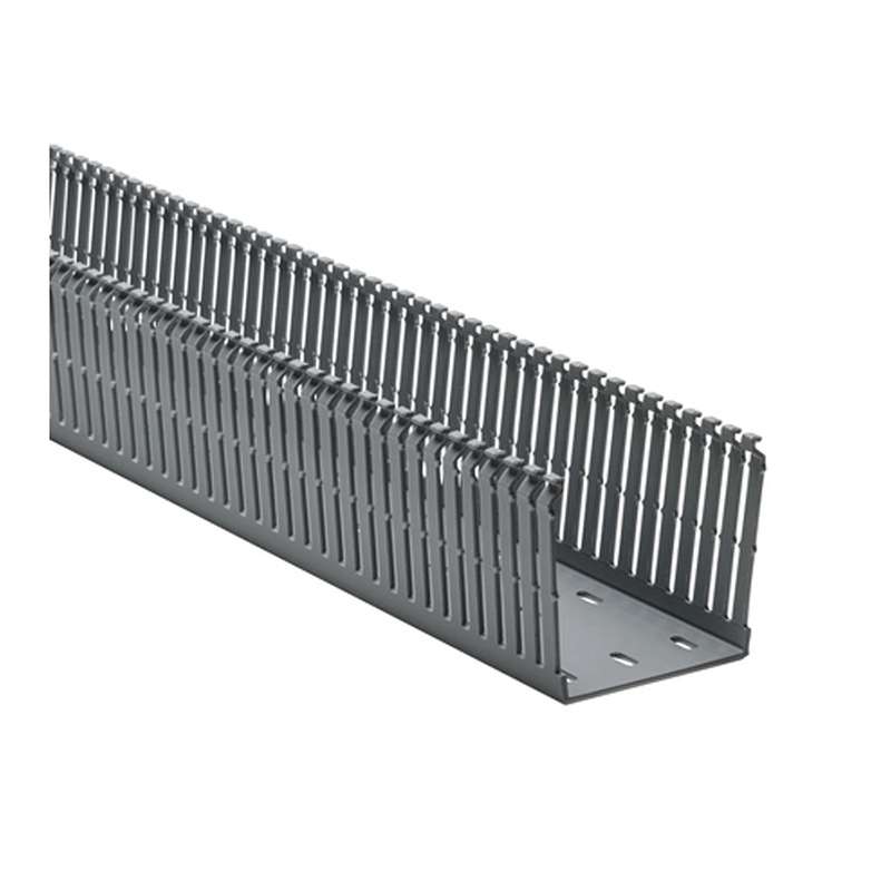 Gray Wiring Duct, Slotted Wall, 3"x3", Non-Adhesive, 120ft/Carton